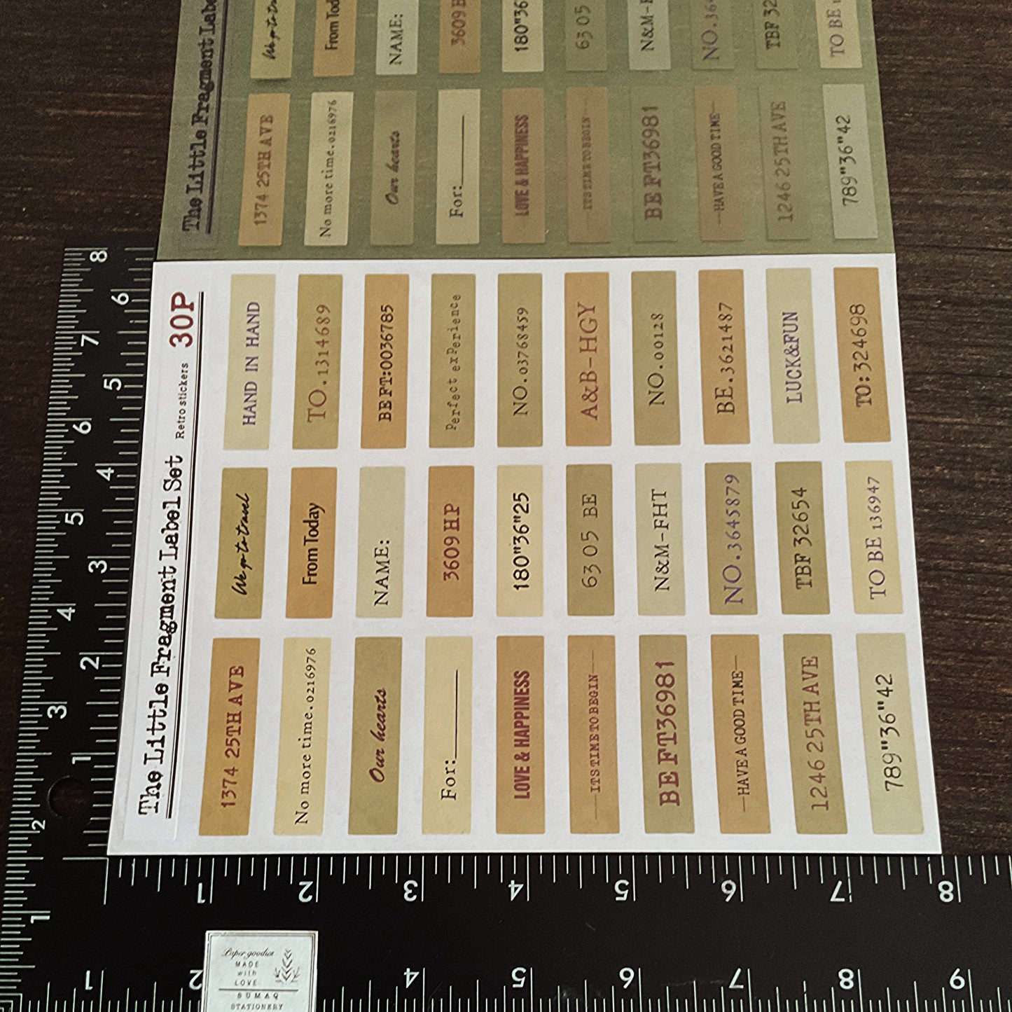 Vintage nature and number strips