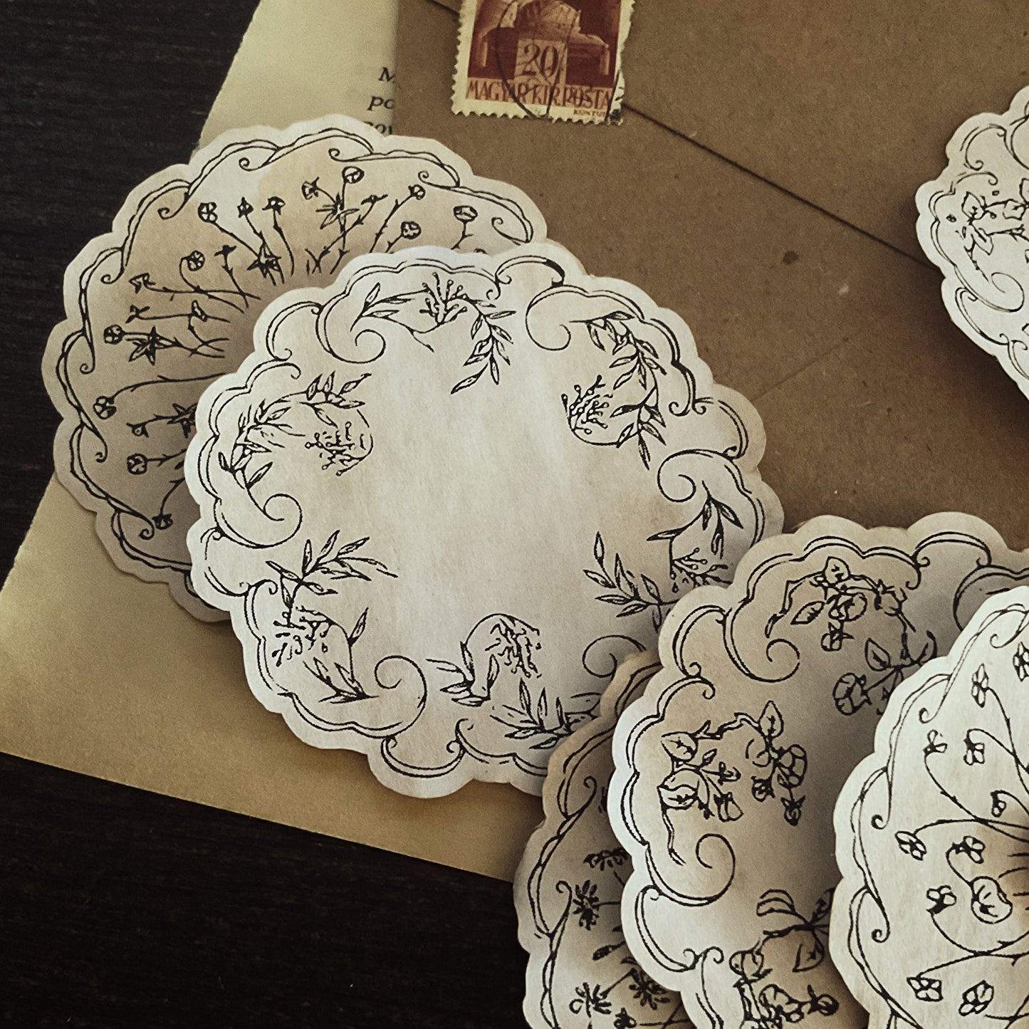 Doilies Tea-Dyed Paper Ephemera:  vintage doily designs Reproductions