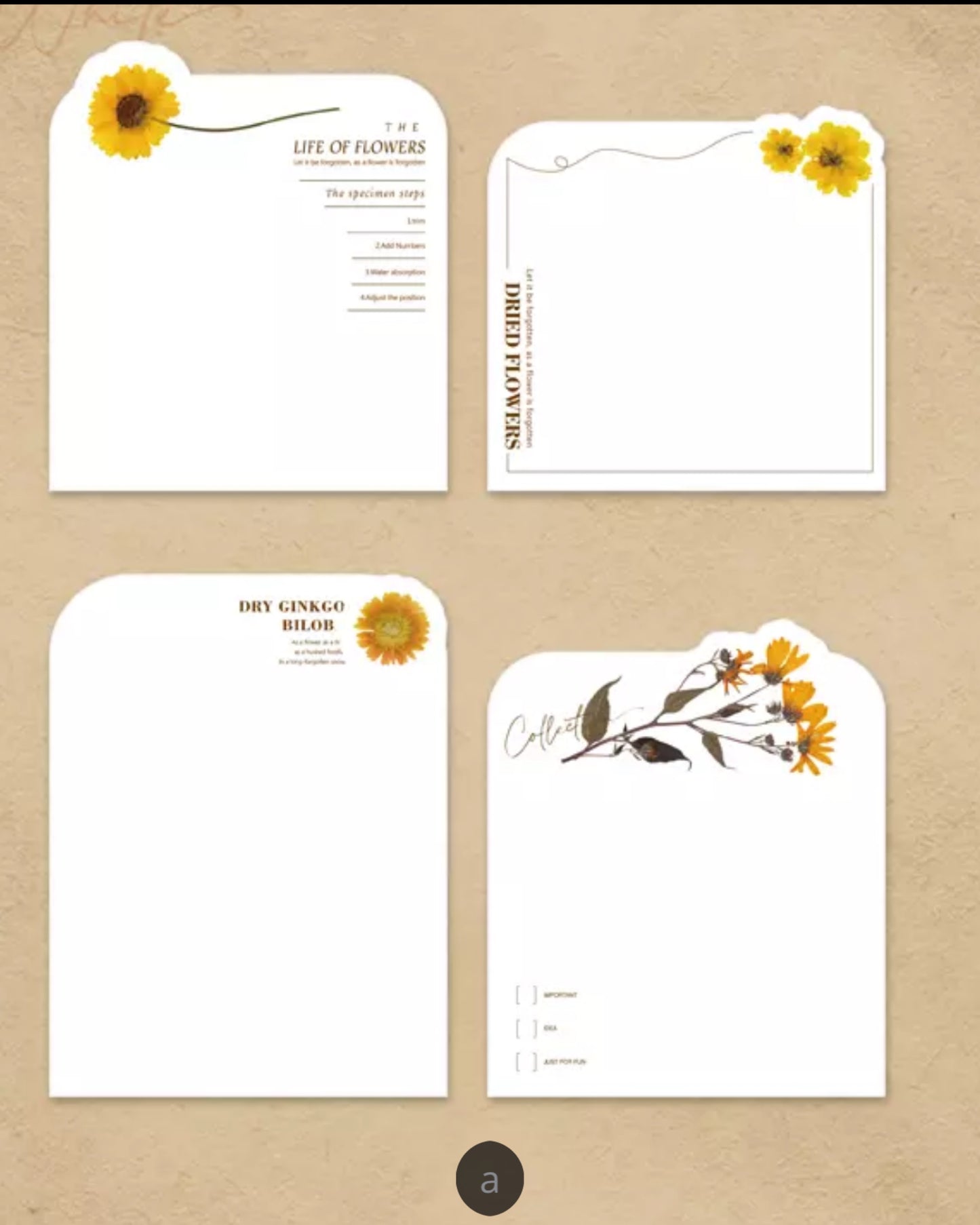Floral Notes Paper Set, Junk Journal Art, 60pcs