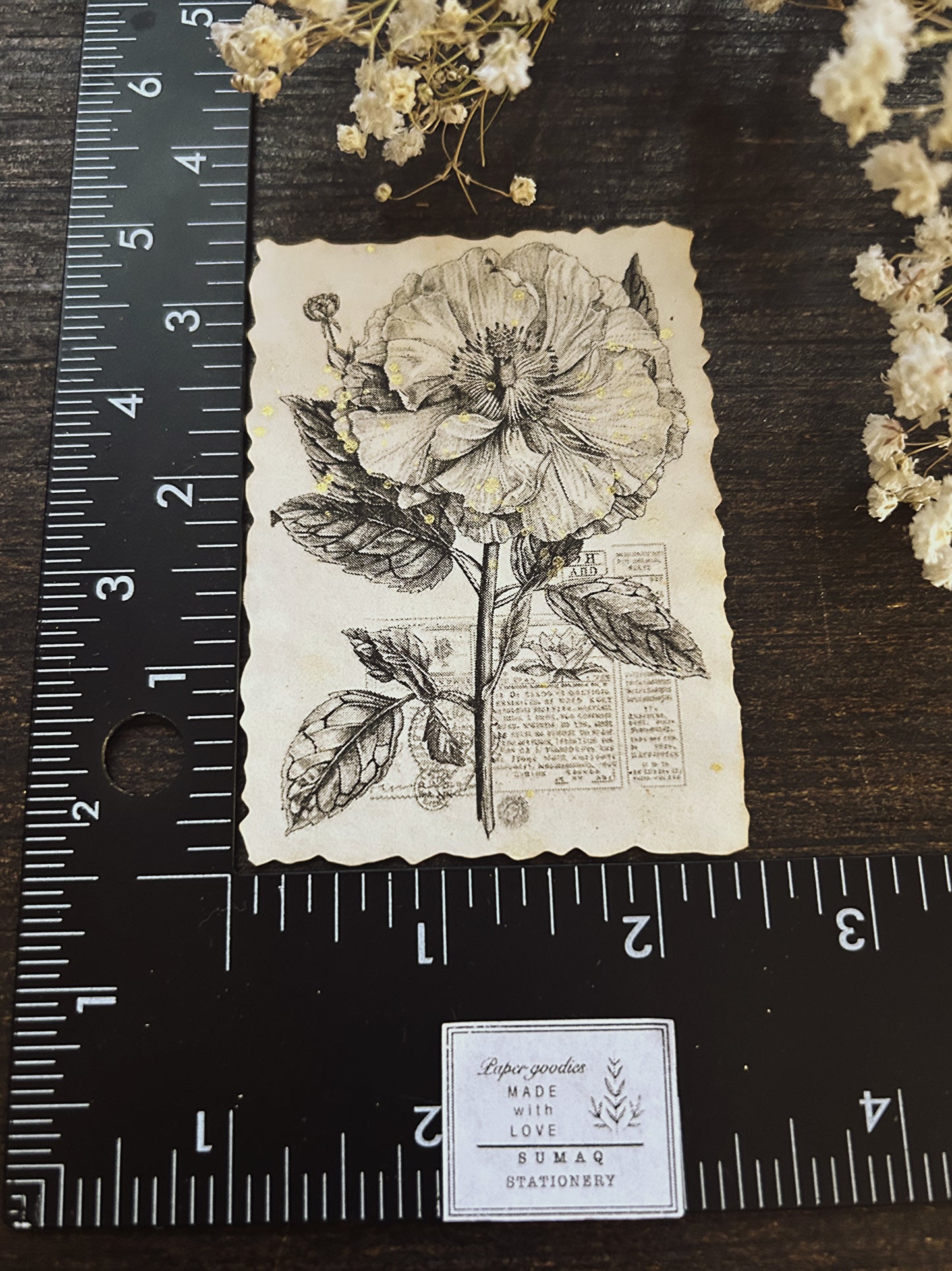 Tea-Stained Floral Ephemera: Gold Splashed Paper Flowers for Junk Journals