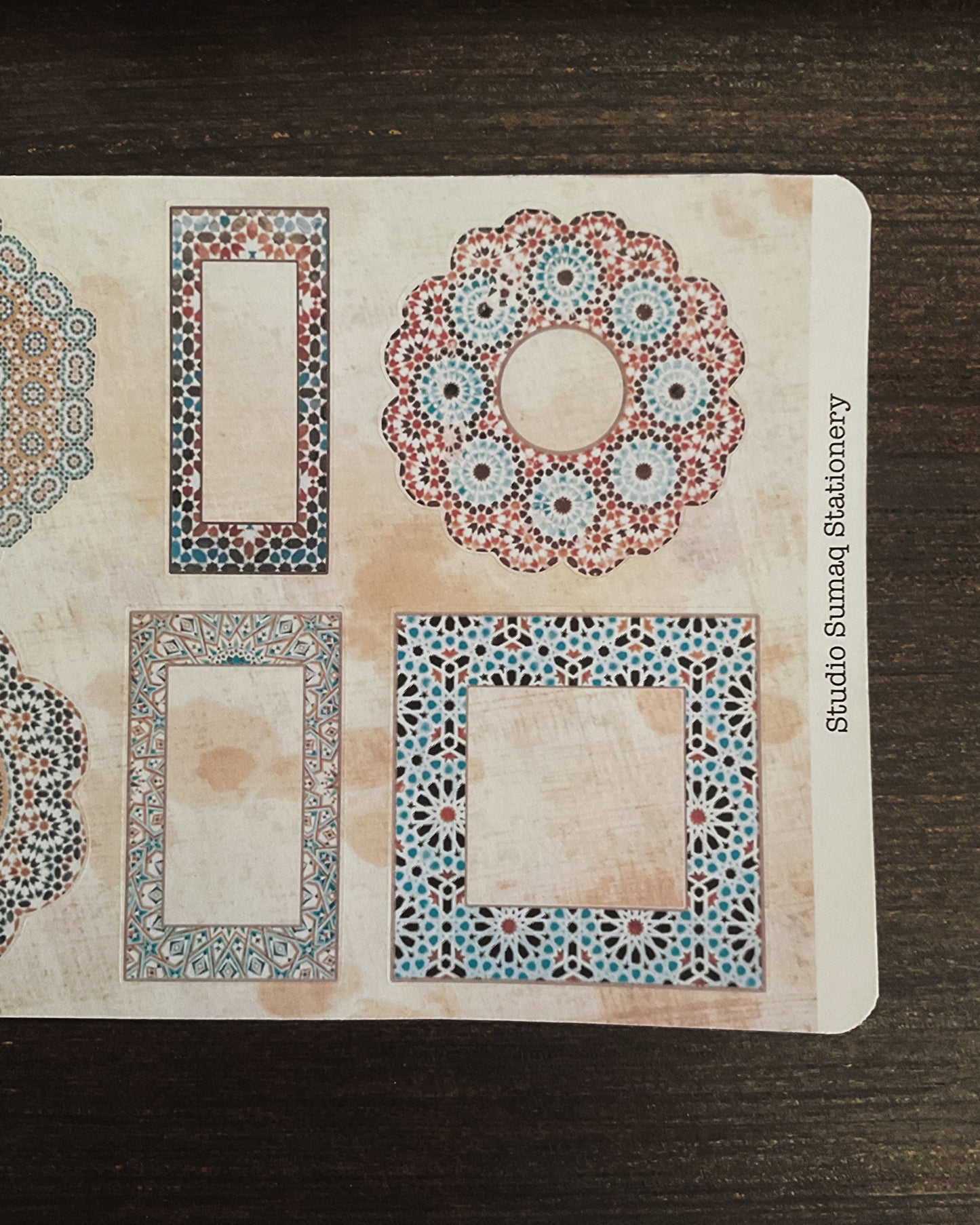 Moroccan labels -Architectural Zellige Pattern Stickers Inspired by Traditional Moroccan Designs | Decorative Scrapbook & Journal stickers