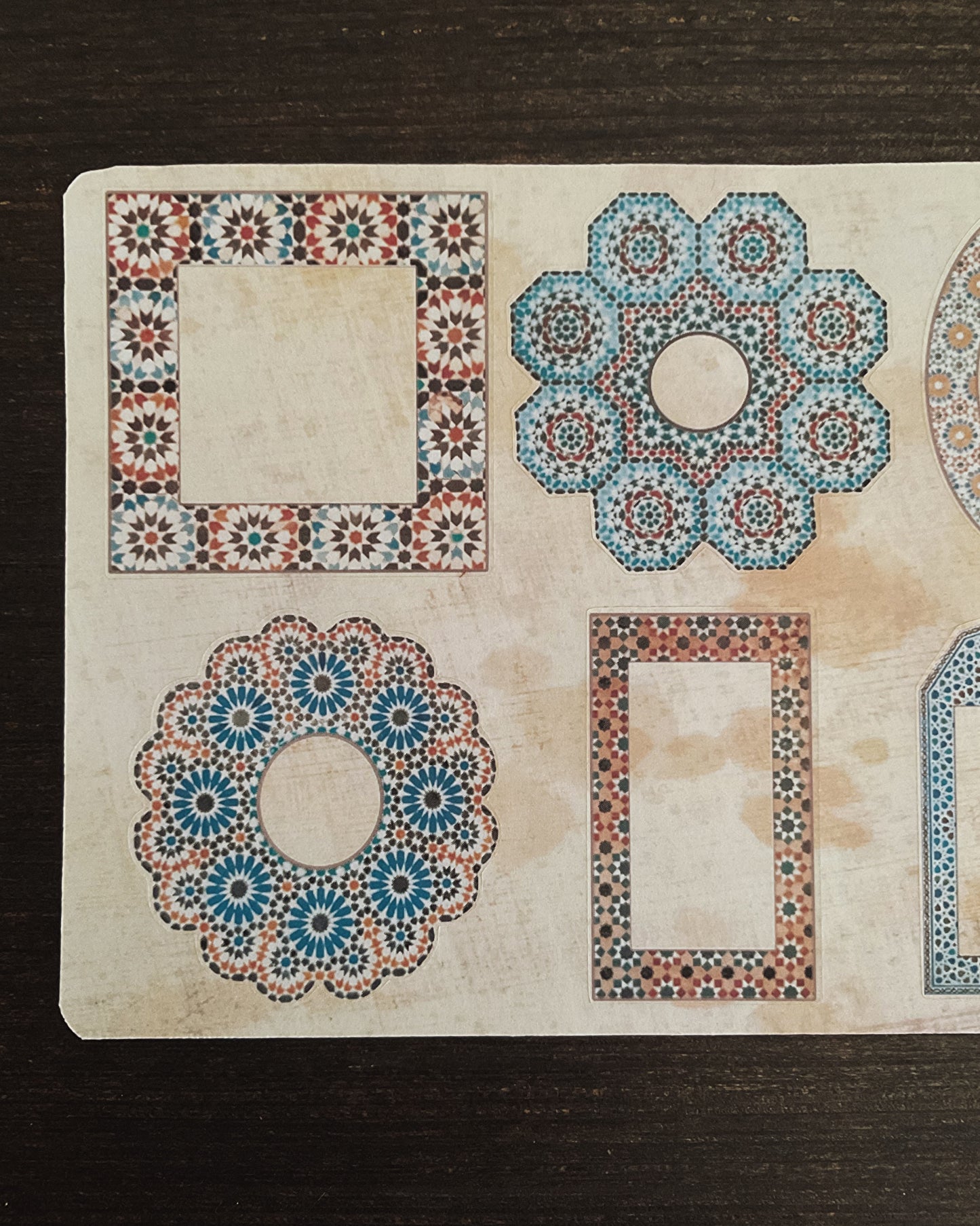 Moroccan labels -Architectural Zellige Pattern Stickers Inspired by Traditional Moroccan Designs | Decorative Scrapbook & Journal stickers
