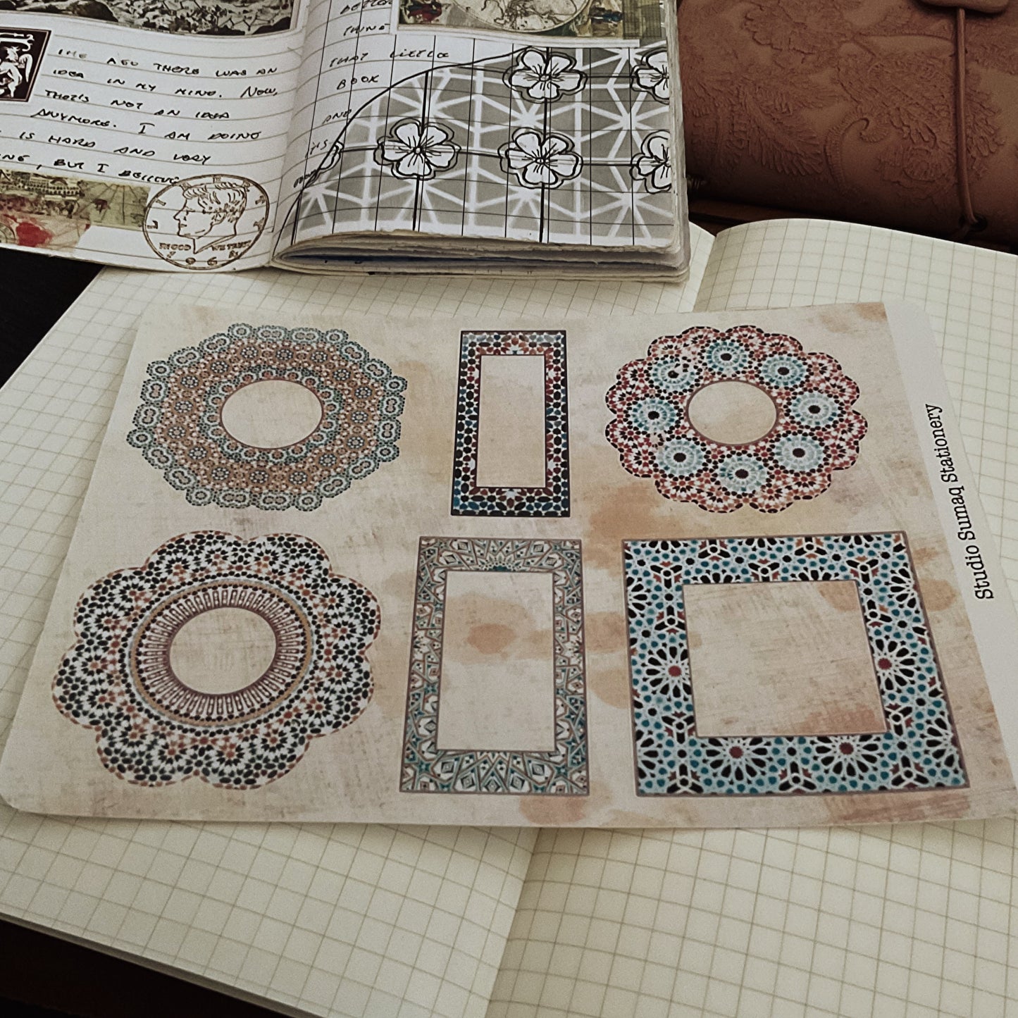 Moroccan labels -Architectural Zellige Pattern Stickers Inspired by Traditional Moroccan Designs | Decorative Scrapbook & Journal stickers