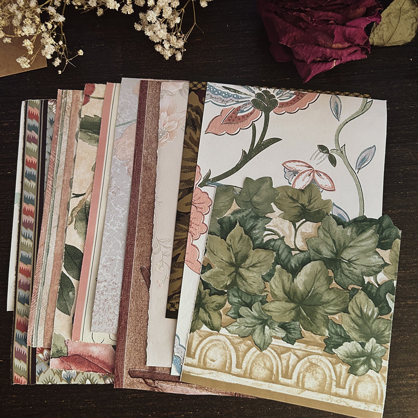 Floral Wallpaper Sample Pack: Mixed Paper Craft Supplies