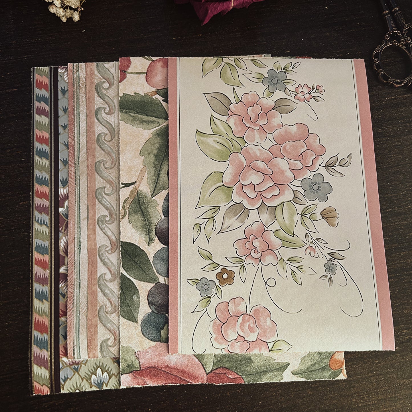 Floral Wallpaper Sample Pack: Mixed Paper Craft Supplies