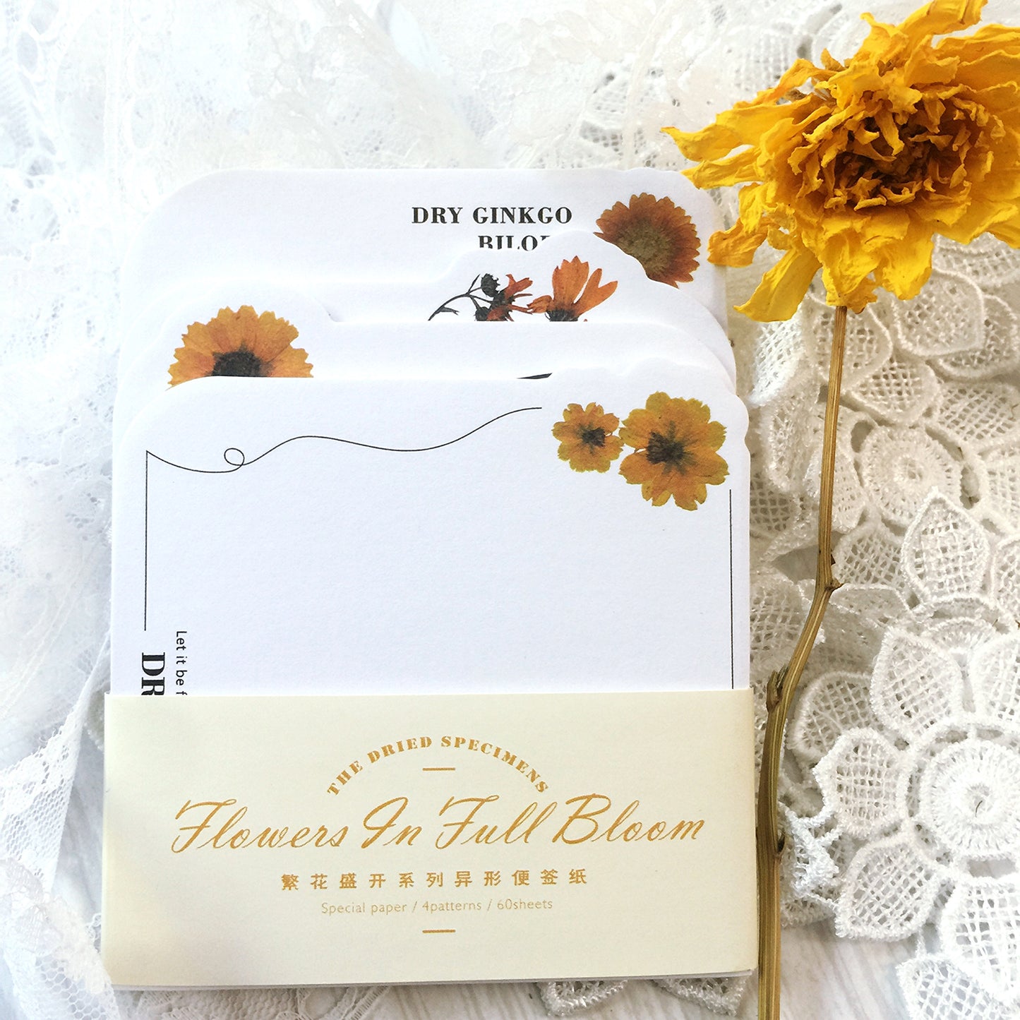 Floral Notes Paper Set, Junk Journal Art, 60pcs