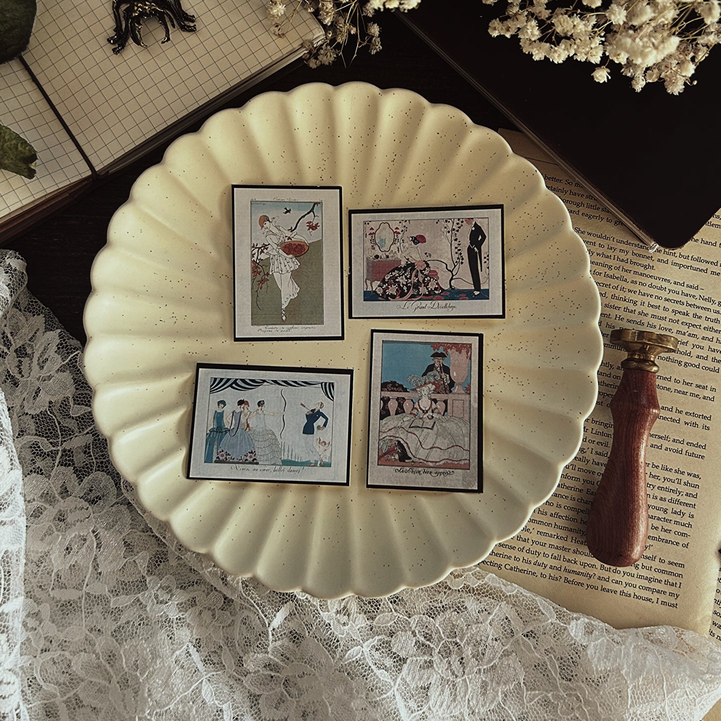 Vintage Fashion Stickers | Art Deco George Barbier Inspired Sticker Set | Journaling and Scrapbooking Supplies | 16 Piece Collection