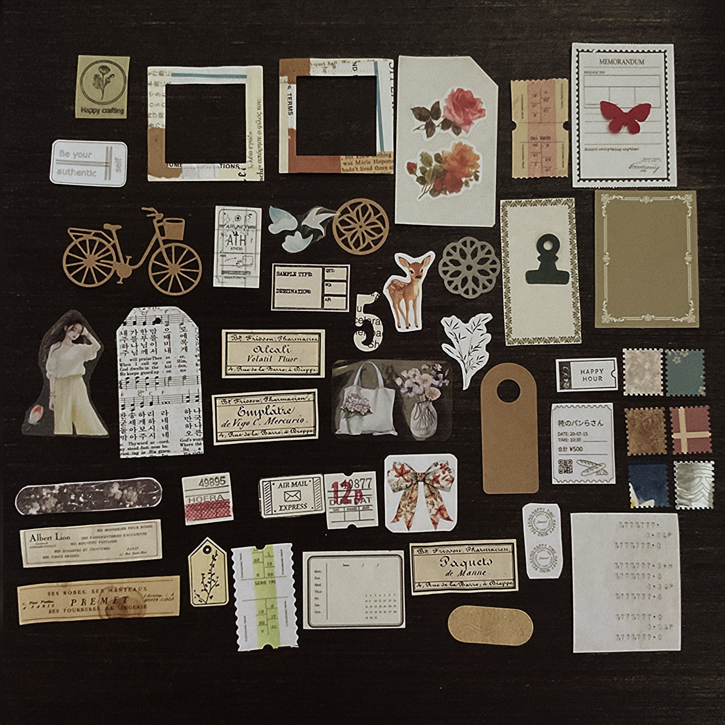 45+ pieces. Small ephemera Art romantic Journal Pack