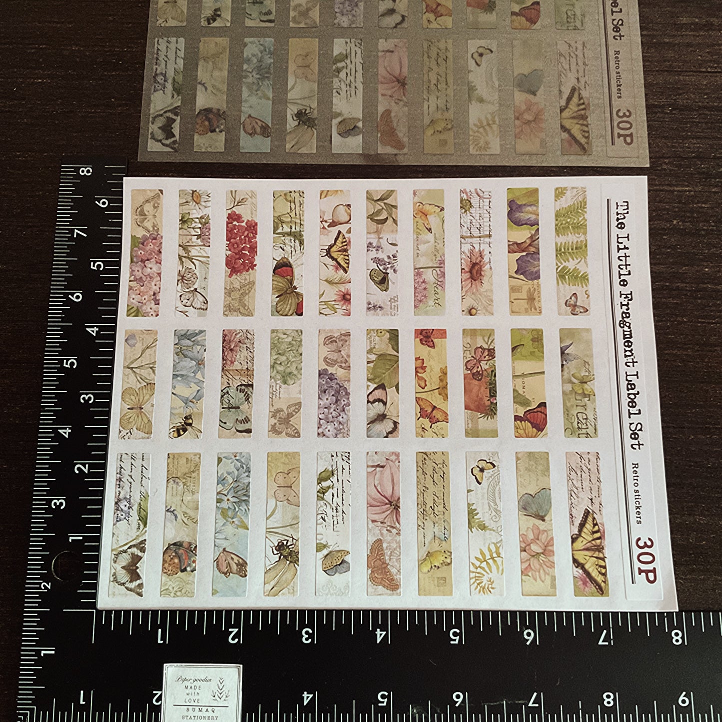 Vintage nature and number strips