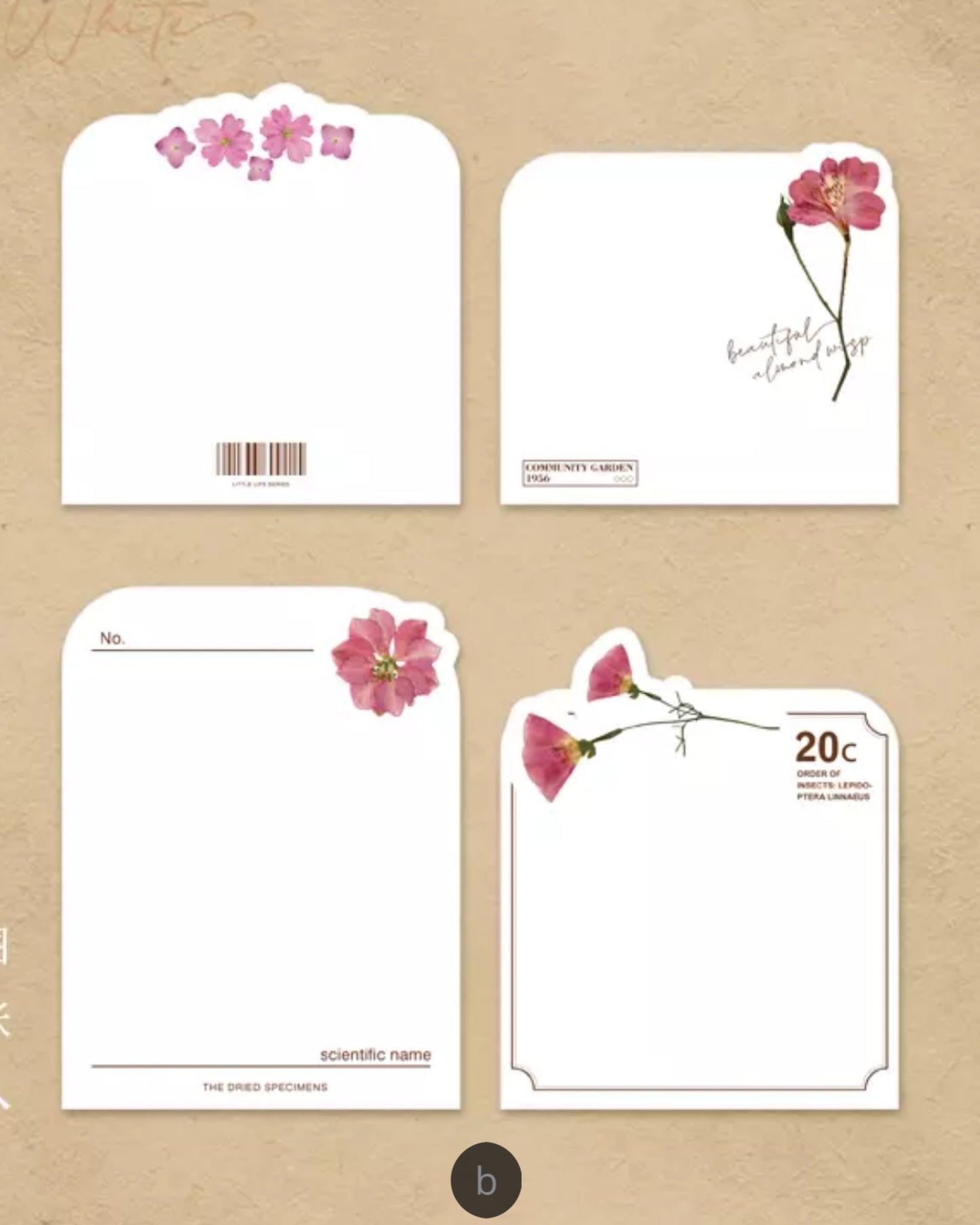 Floral Notes Paper Set, Junk Journal Art, 60pcs