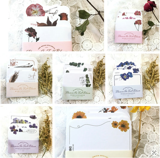 Floral Notes Paper Set, Junk Journal Art, 60pcs