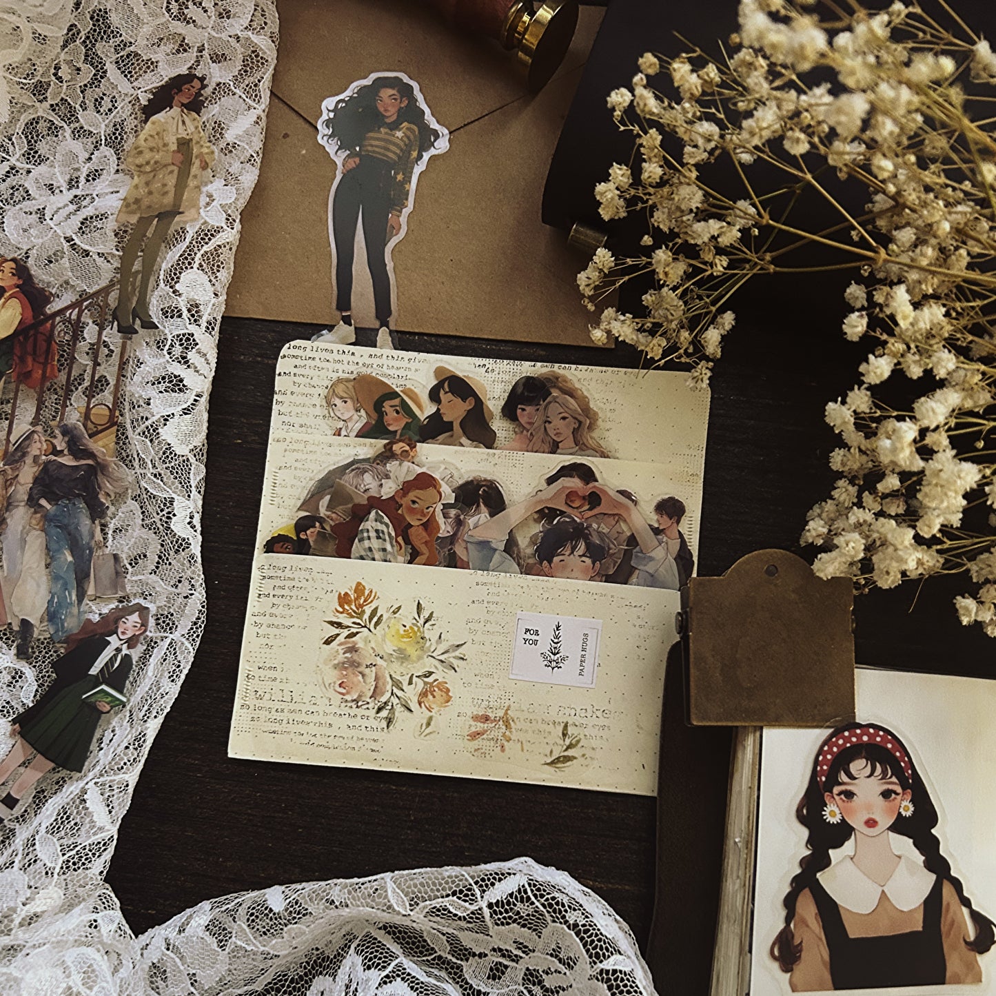 60 PET Girl Stickers: Korean Style Art Journal Pack