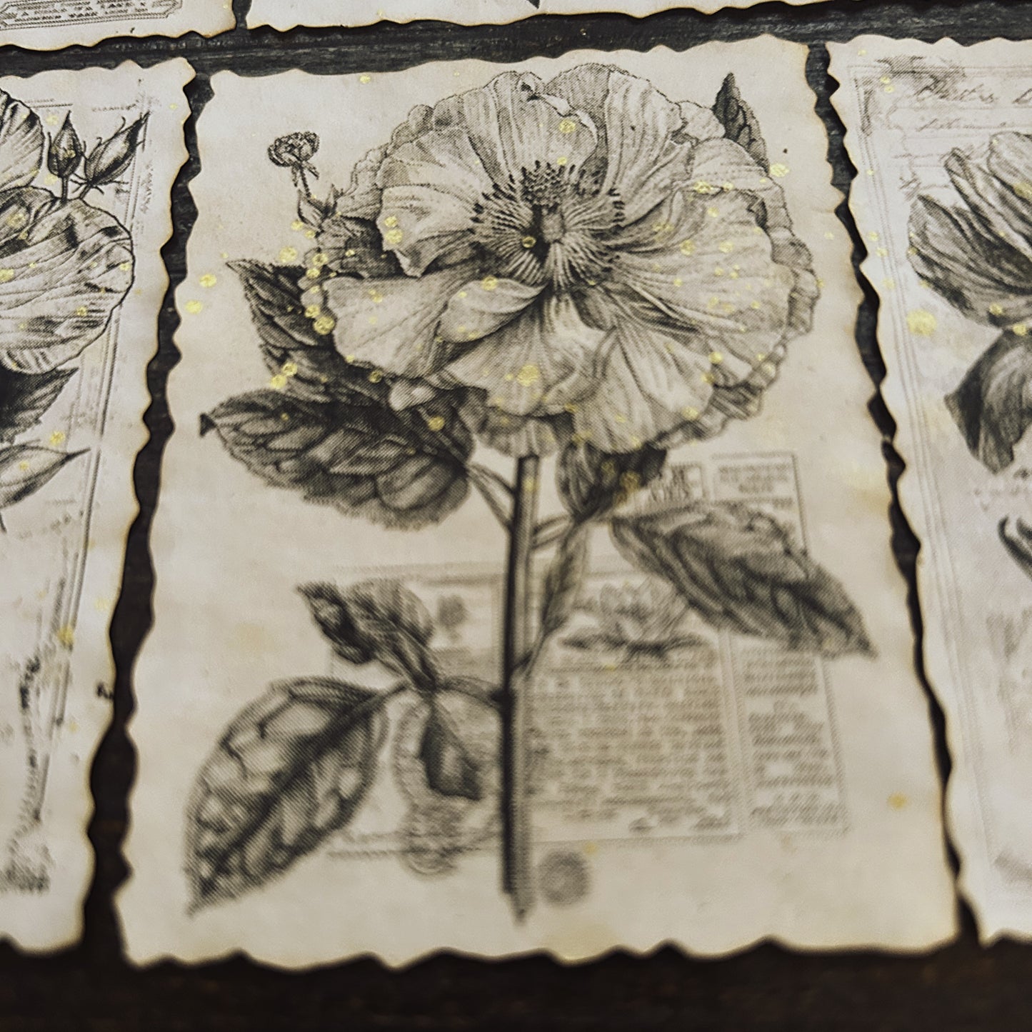 Tea-Stained Floral Ephemera: Gold Splashed Paper Flowers for Junk Journals