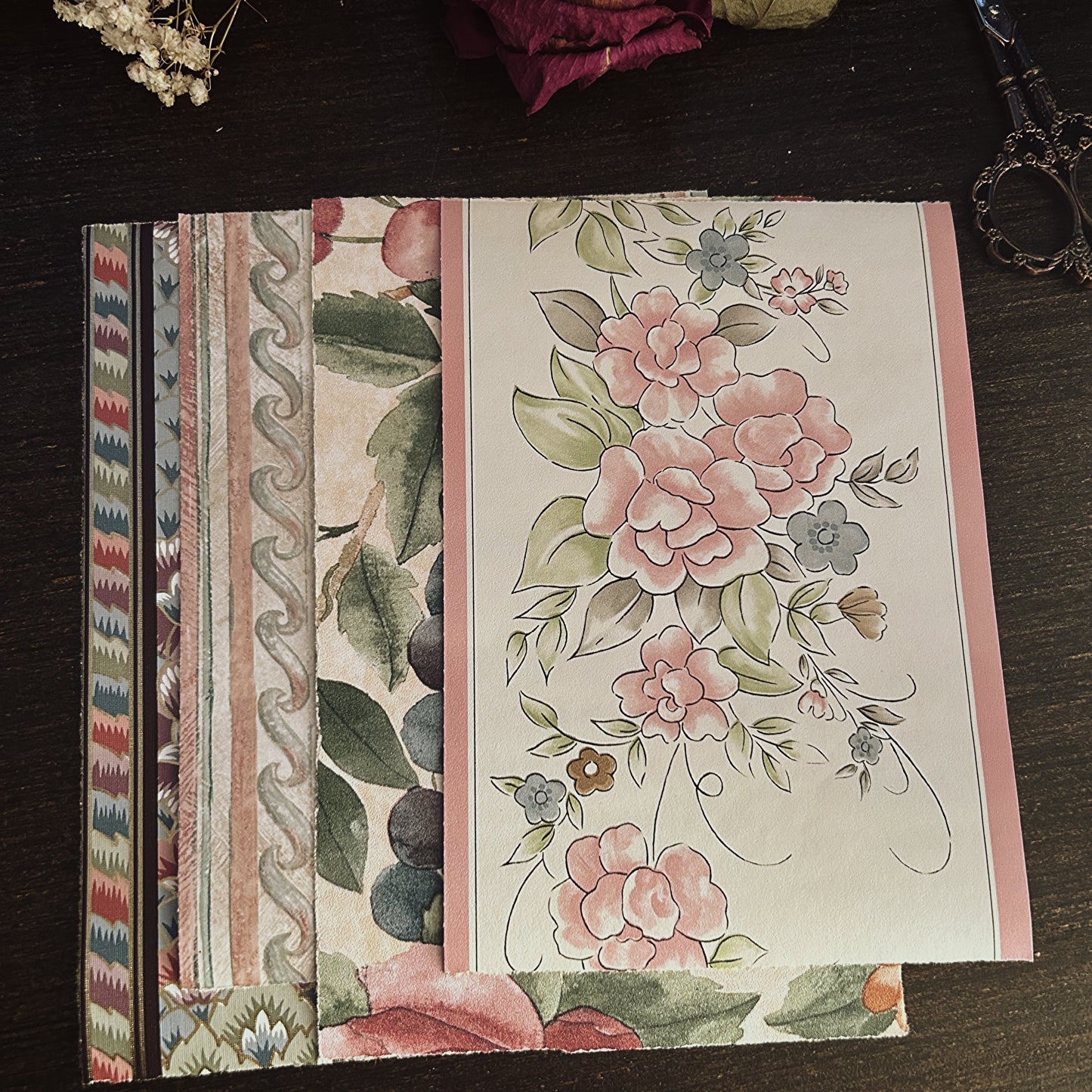 Floral Wallpaper Sample Pack: Mixed Paper Craft Supplies