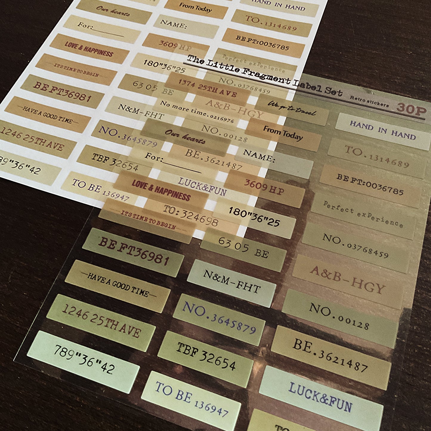 Vintage nature and number strips