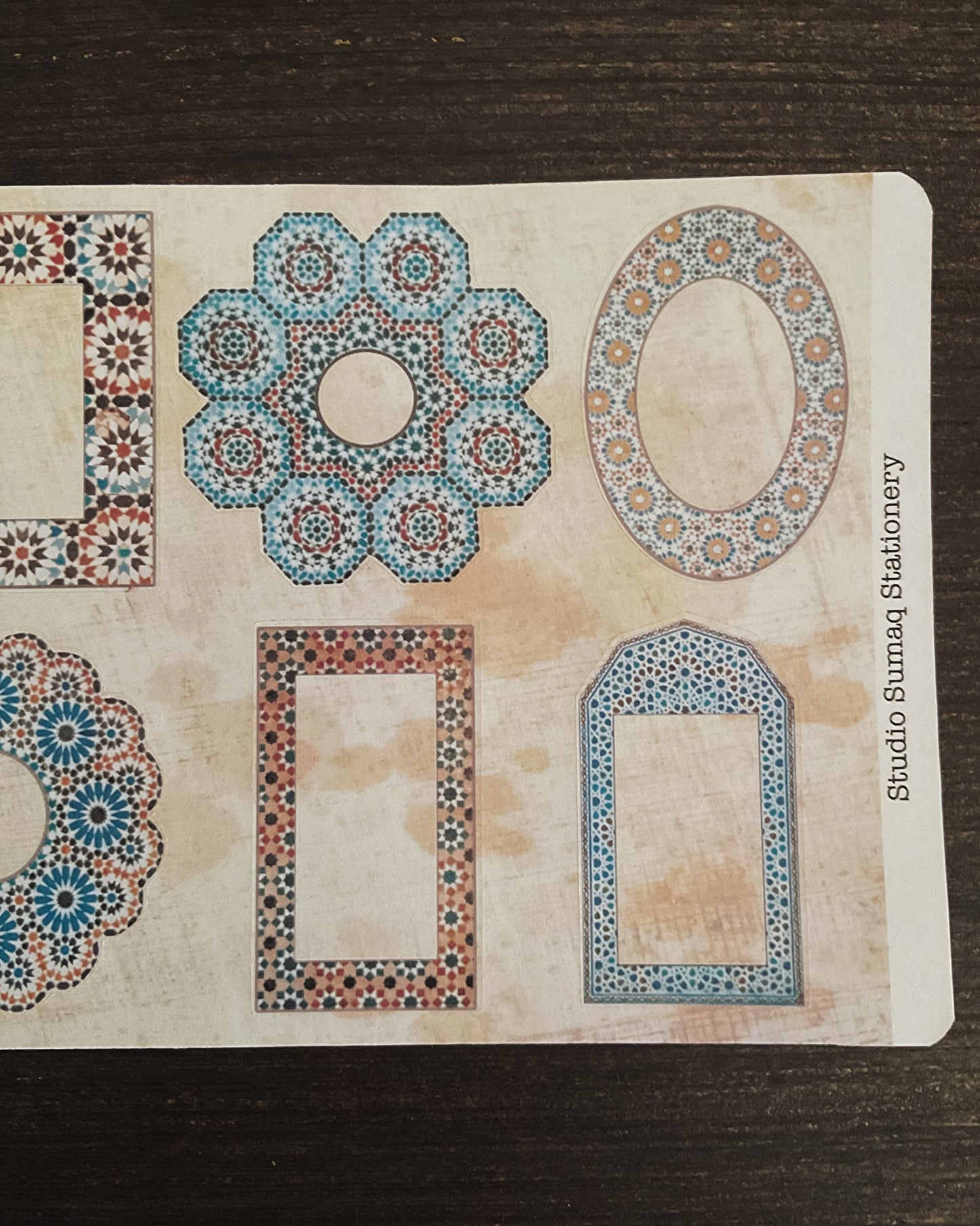 Moroccan labels -Architectural Zellige Pattern Stickers Inspired by Traditional Moroccan Designs | Decorative Scrapbook & Journal stickers