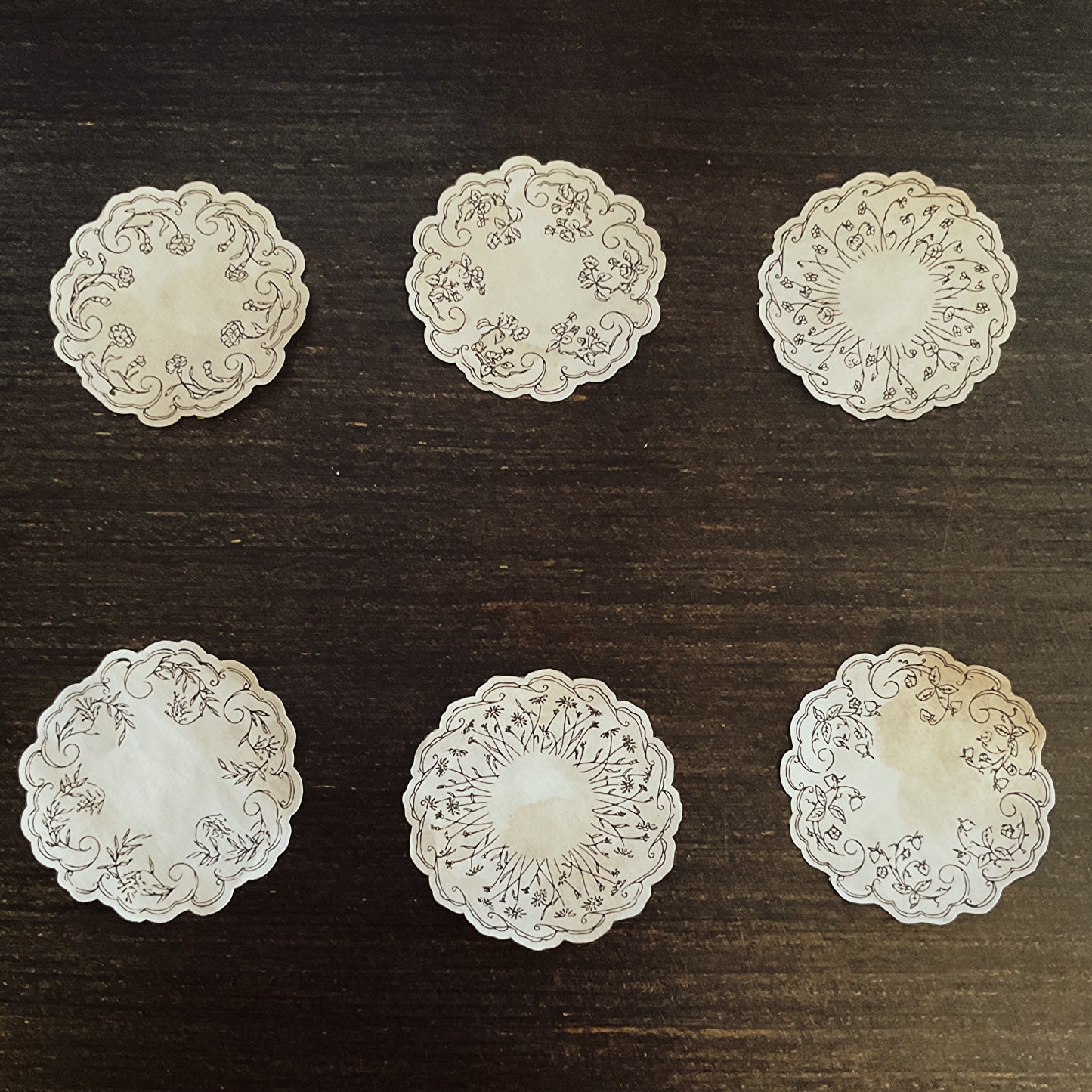 Doilies Tea-Dyed Paper Ephemera:  vintage doily designs Reproductions