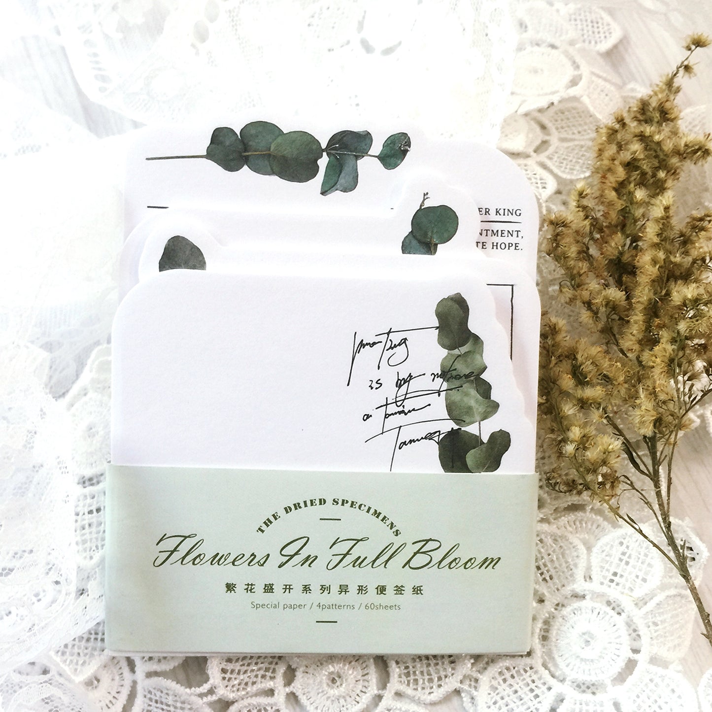 Floral Notes Paper Set, Junk Journal Art, 60pcs