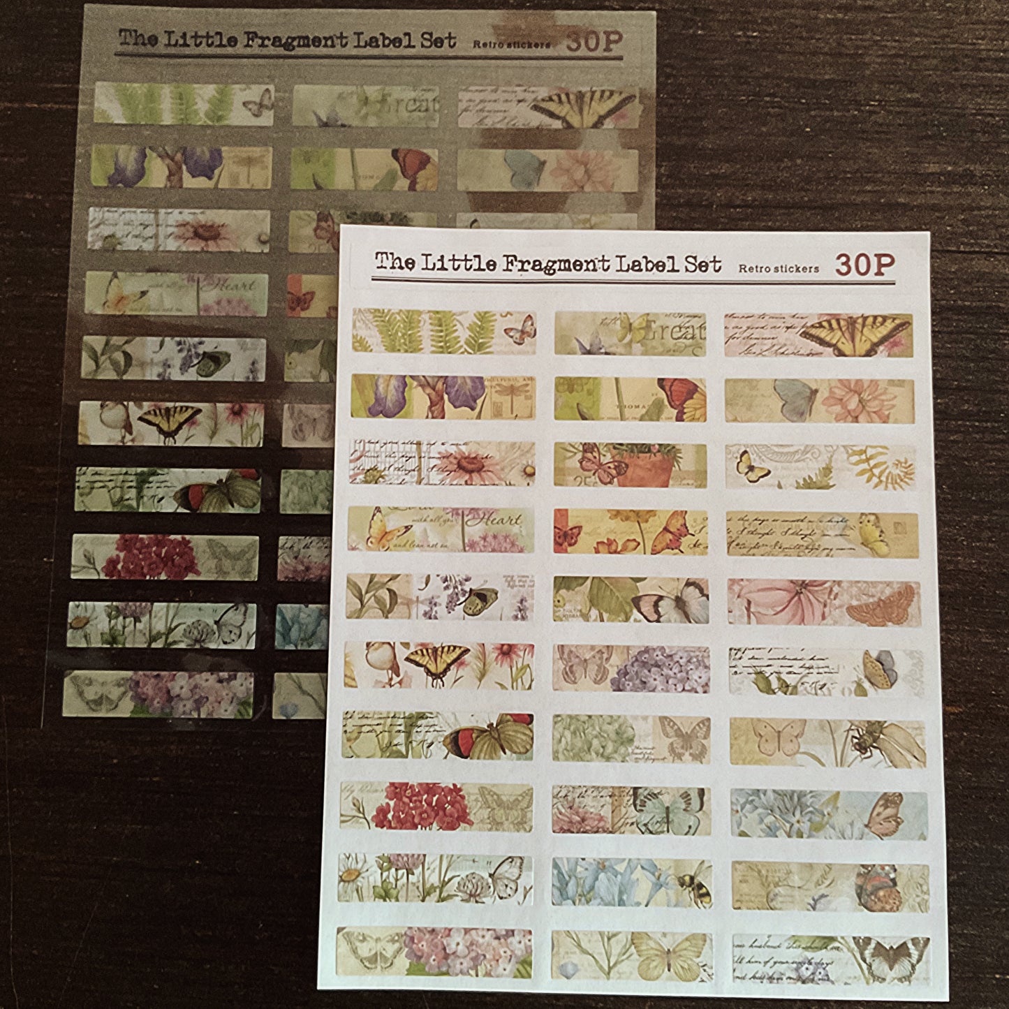 Vintage nature and number strips