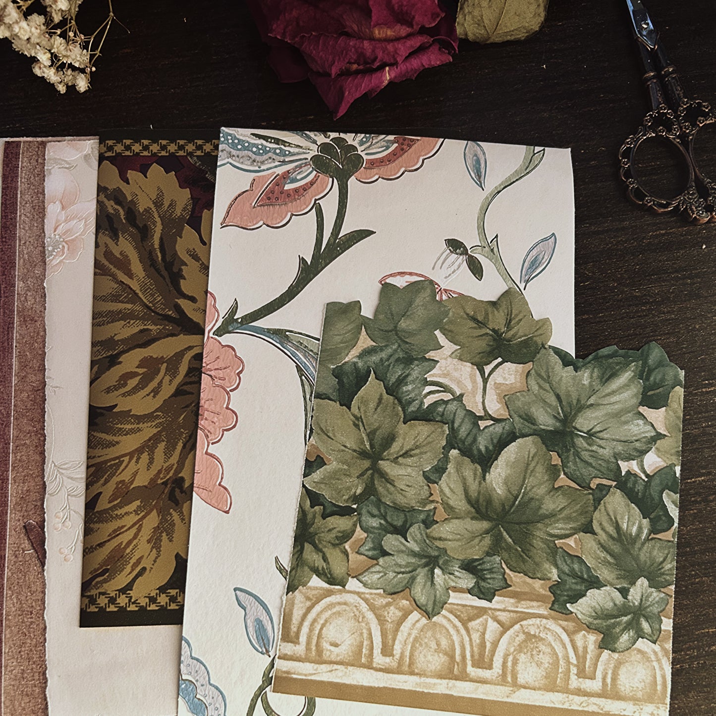 Floral Wallpaper Sample Pack: Mixed Paper Craft Supplies