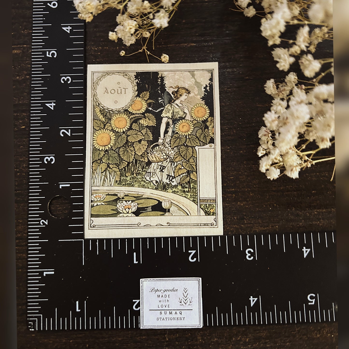 12 pieces French Calendar Ephemera: Art Nouveau Cotton Paper Monthly Calendar Set