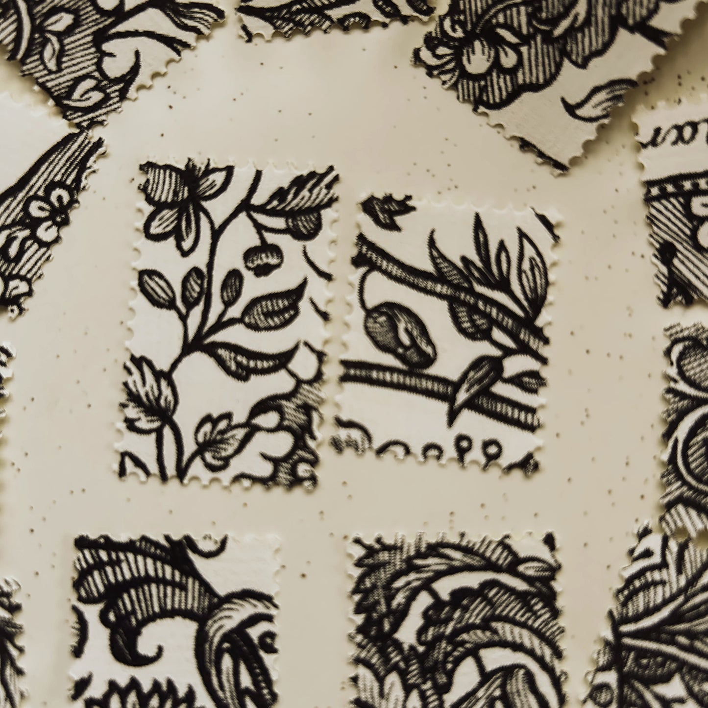 Vintage Floral Faux Postage