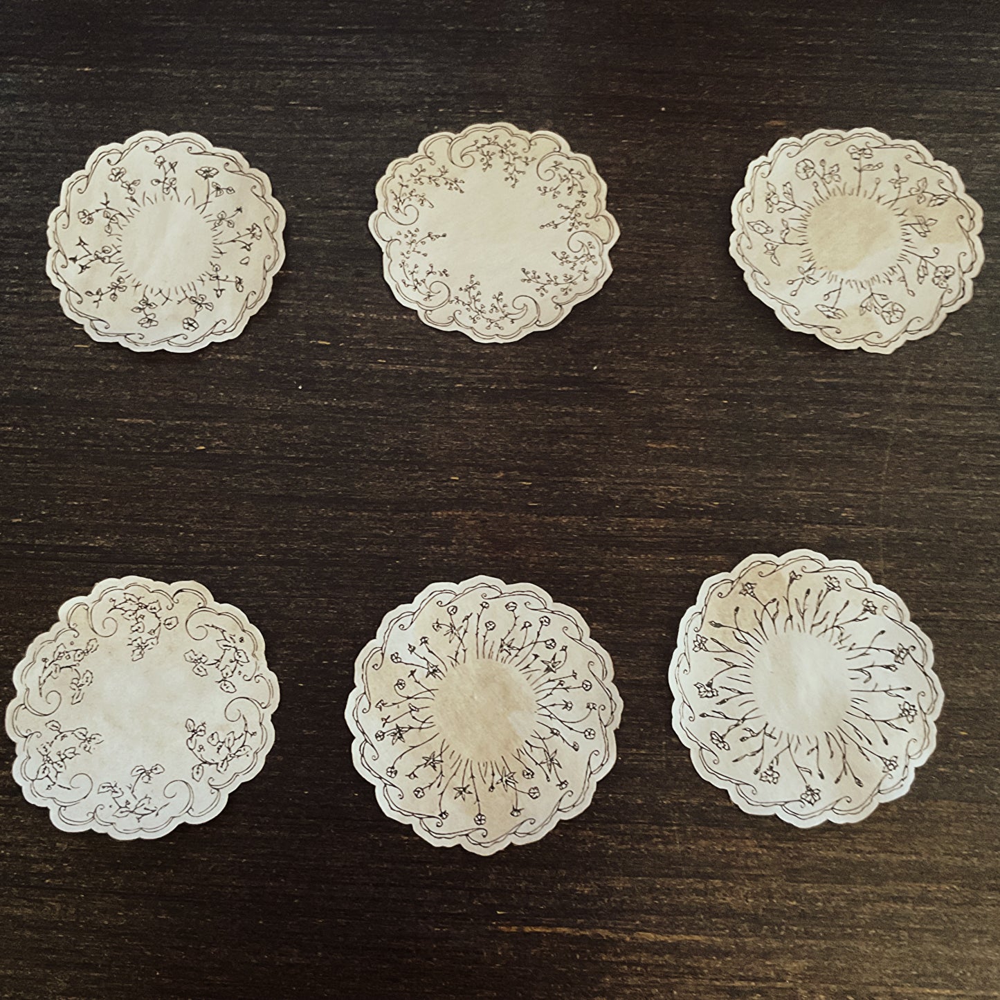 Doilies Tea-Dyed Paper Ephemera:  vintage doily designs Reproductions