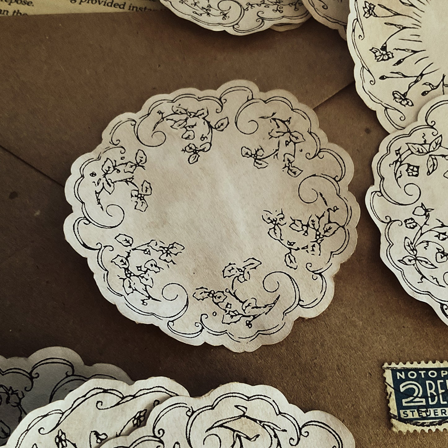 Doilies Tea-Dyed Paper Ephemera:  vintage doily designs Reproductions