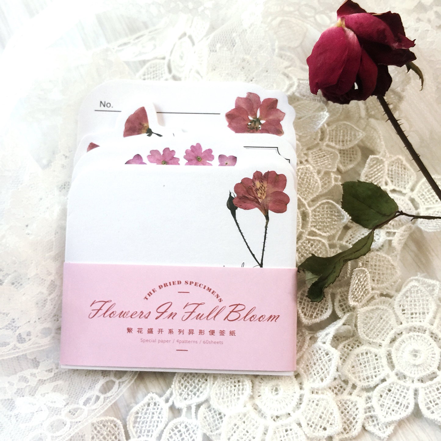 Floral Notes Paper Set, Junk Journal Art, 60pcs