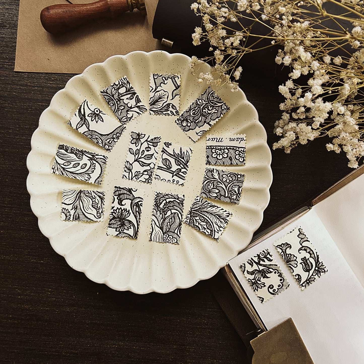 Vintage Floral Faux Postage