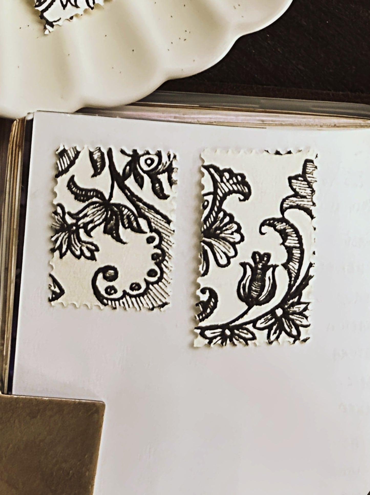 Vintage Floral Faux Postage
