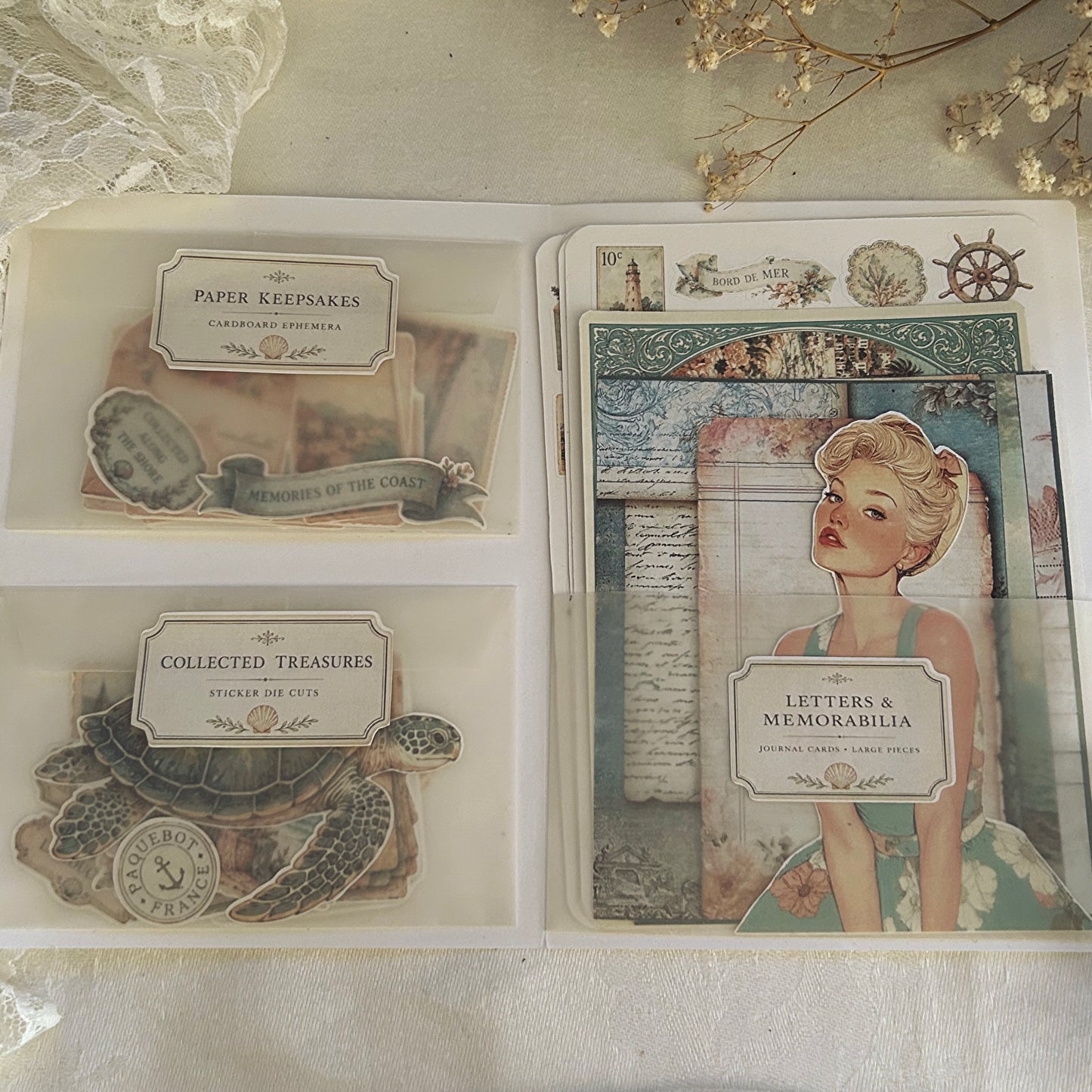 Letters from the Riviera Ephemera Collection | Vintage French Riviera Stickers | Junk Journal Kit | Scrapbooking Ephemera | Memory Keeping Supplies