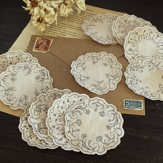 Doilies Tea-Dyed Paper Ephemera:  vintage doily designs Reproductions
