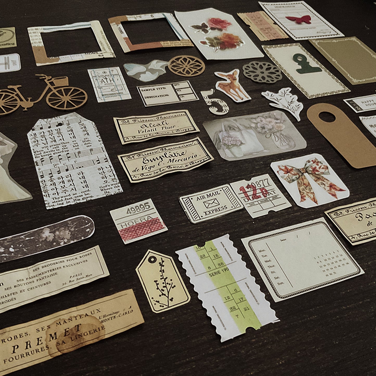 45+ pieces. Small ephemera Art romantic Journal Pack