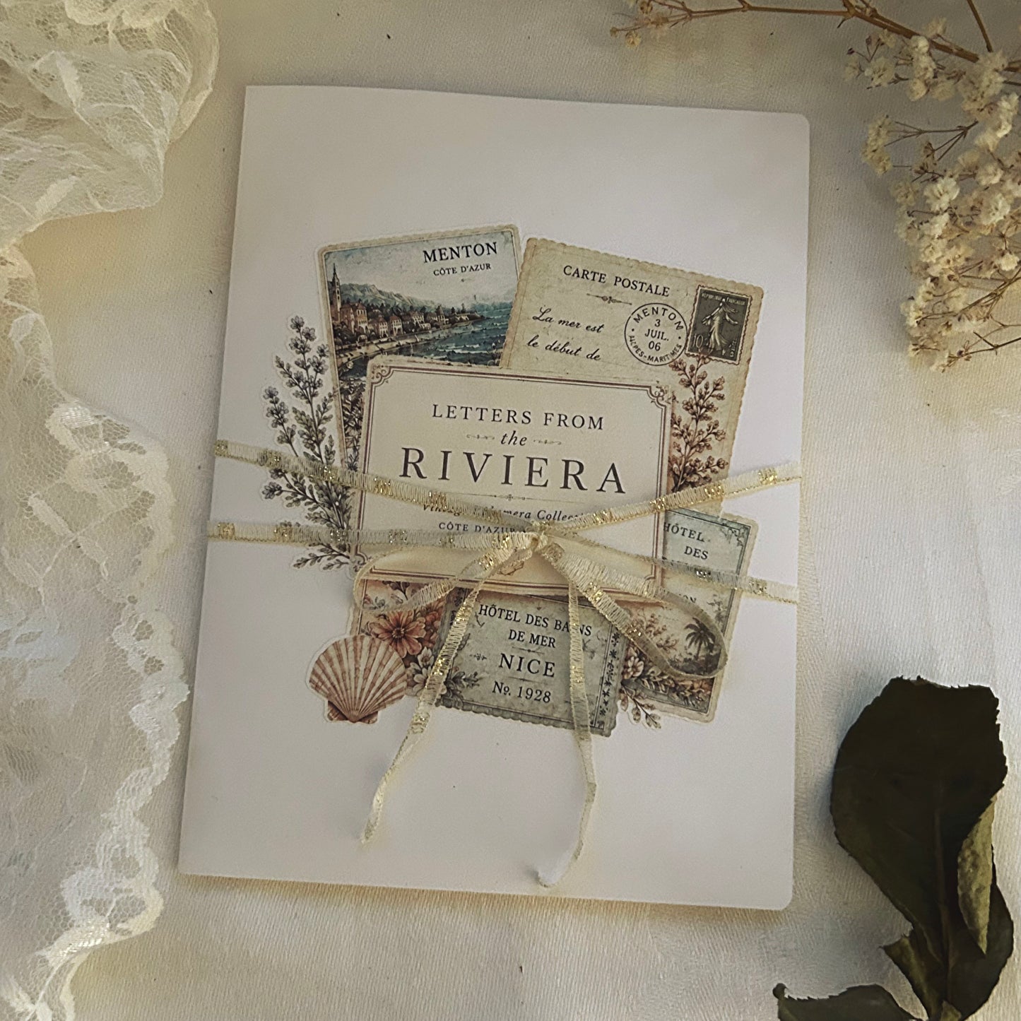 Letters from the Riviera Ephemera Collection | Vintage French Riviera Stickers | Junk Journal Kit | Scrapbooking Ephemera | Memory Keeping Supplies
