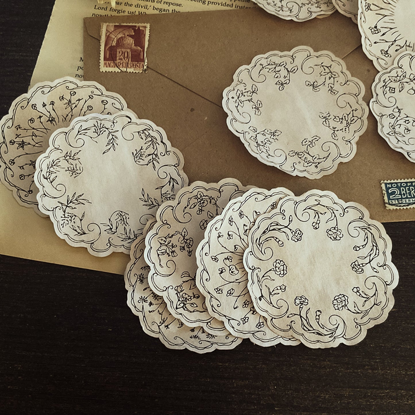 Doilies Tea-Dyed Paper Ephemera:  vintage doily designs Reproductions