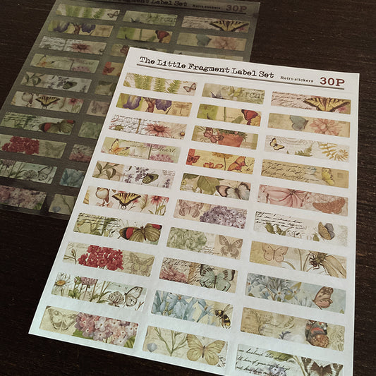 Vintage nature and number strips