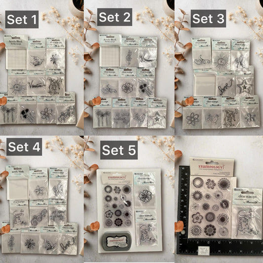 Clear Stamp Set: Acrylic Block, Ink Pad Bundle for Journaling