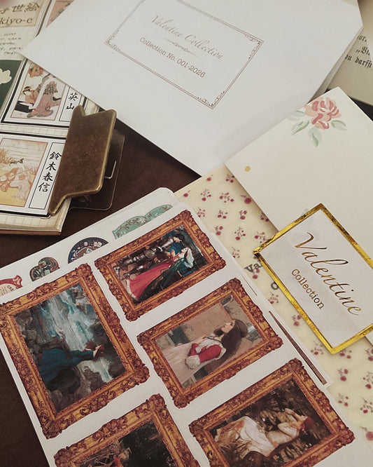 Vintage Love Across Cultures Sticker Set • Art History Journaling • Vintage Valentines Reproduction stickers